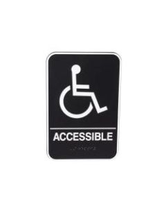 Vollrath Accessible Sign, 9in x 6in, Black/White