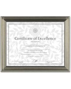 Dax Burns Grp. Antique-colored Certificate Frame - 11in x 8.50in Frame Size - Rectangle - Desktop, Wall Mountable - Horizontal, Vertical - 1 Each - Antique Silver