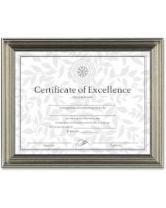 Dax Burns Grp. Antique-colored Certificate Frame - 11in x 8.50in Frame Size - Rectangle - Desktop, Wall Mountable - Horizontal, Vertical - 1 Each - Antique Silver