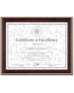 Dax Burns Group Border Design Document Frame - 11in x 8.50in Frame Size - Rectangle - Horizontal, Vertical - 1 Each - Mahogany, Gold, Gold