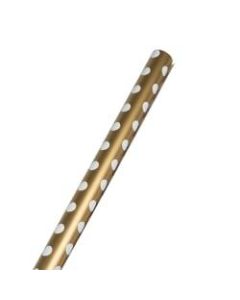 JAM Paper Wrapping Paper, 25 Sq Ft, Gold & White