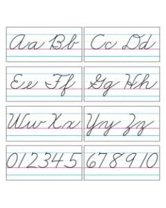 TREND Bulletin Board Set, Alphabet Cursive, 8in x 18in, White, Grades 2-4