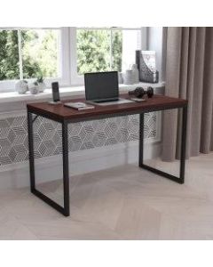 Flash Furniture 48inW Commercial-Grade Industrial Office Desk, Mahogany