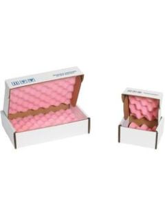 Office Depot Brand Antistatic Foam Shippers, 12inH x 12inW x 2 3/4inD, Pink/White, Case Of 24