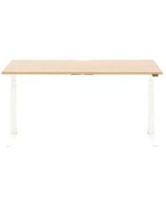 Allermuir Slide Electric Height-Adjustable Standing Desk, 29inH x 60inW x 30inD, Oak/White