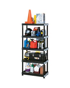 Rimax Heavy-Duty Storage Shelves, 5 Tiers, Black