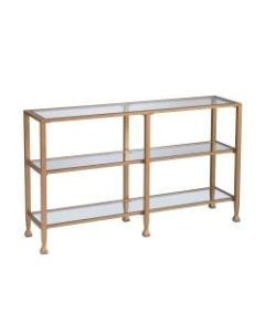 Southern Enterprises Jaymes Metal/Glass Console Table, 29-1/4inH x 48-1/2inW x 12-3/4inD, Gold