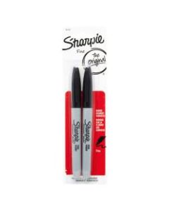 Sharpie Permanent Fine-Point Markers, Black, Pack Of 2 Markers