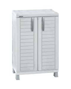 Inval 40inH Storage Cabinet With Adjustable Shelves, Light Gray