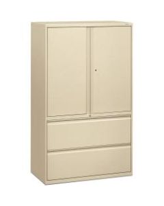 HON 800 Series Storage Cabinet With Lateral File, 42in Wide, Putty