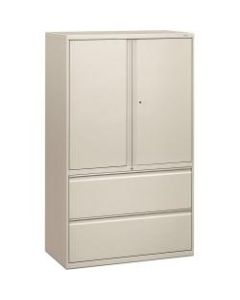 HON 800 Series Storage Cabinet With Lateral File, 42in Wide, Light Gray