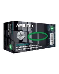 Ambitex Disposable Powder-Free Nitrile Gloves, Exam, X-Large, Black, Case Of 1,000