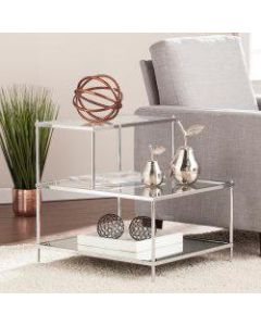 Southern Enterprises Knox Glam Mirrored Accent Table, Rectangular, Chrome