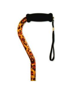 Alex Orthopedic Offset Handle Aluminum Cane, 31in-40in, Leopard