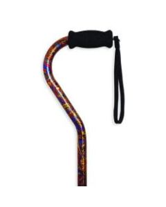 Alex Orthopedic Offset Handle Aluminum Cane, 31in-40in, Paisley