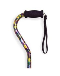Alex Orthopedic Offset Handle Aluminum Cane, 31in-40in, Butterfly