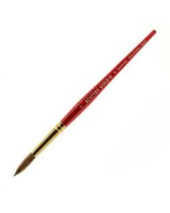 Winsor & Newton Sceptre Gold II Short-Handle Paint Brush 101, Size 12, Round Bristle, Sable Hair, Terracotta