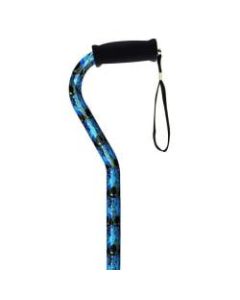 Alex Orthopedic Offset Handle Aluminum Cane, 31in-40in, Blue Peacock