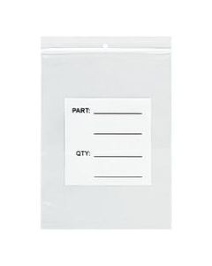Office Depot Brand Parts Bags With Hang Holes, 14in x 24in, Clear/White, Case Of 250