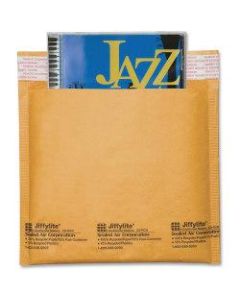 Sealed Air Jiffylite Self-Seal CD/DVD Bubble Mailers, 7 1/4in x 8in, 100% Recycled, Satin Gold, Pack Of 25