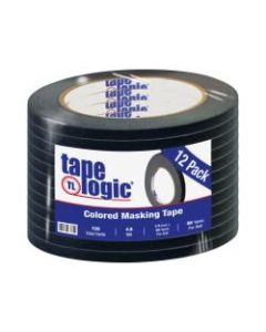 Tape Logic Color Masking Tape, 3in Core, 0.25in x 180ft, Black, Case Of 12