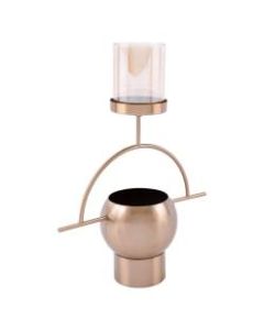 Zuo Modern Candle Holder, 17 3/4inH x 13 13/16inW x 5 15/16inD, Antique Brass