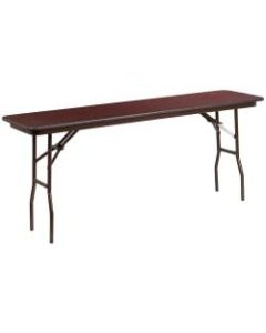 Flash Furniture Folding Training Table, 30inH x 18inW x 72inD, Mahogany
