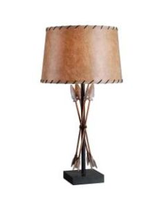 Kenroy Home Bound Arrow Table Lamp, 29-1/2inH, Tan Shade/Antique Wash Base