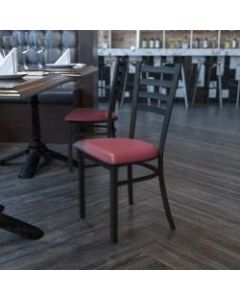 Flash Furniture HERCULES Ladder Back Restaurant Chair, Black/Burgundy