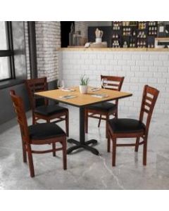 Flash Furniture HERCULES Ladder Back Restaurant Chair, Black/Mahogany