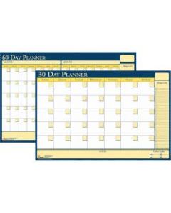 SKILCRAFT Monthly 2-Sided Erasable/Reversible Wall Planner, 36in x 24in, 70% Recycled, Blue/White/Yellow, 30-Day/60-Day (AbilityOne 7520-01-207-4058)