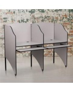 Flash Furniture Starter Study Carrel, 49 5/8inH x 32 5/8inW x 24 7/16inD, Nebula Gray