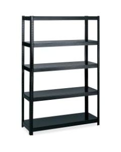 Safco 48in Wide 24in Deep Boltless Shelving - 5 Compartment(s) - 72in Height x 48in Width x 24in Depth - Floor - Black - Steel - 1Each