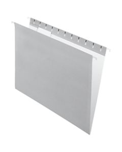 Office Depot Brand 2-Tone Hanging File Folders, 1/5 Cut, 8 1/2in x 11in, Letter Size, Gray, Box Of 25 Folders