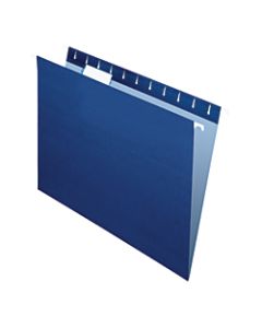 Office Depot Brand 2-Tone Hanging File Folders, 1/5 Cut, 8 1/2in x 11in, Letter Size, Navy, Box Of 25 Folders