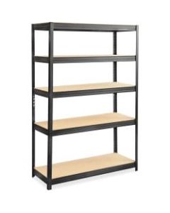 Safco Boltless Steel/Particleboard Shelving, 5 Shelves, 72inH x 48inW x 18inD, Black