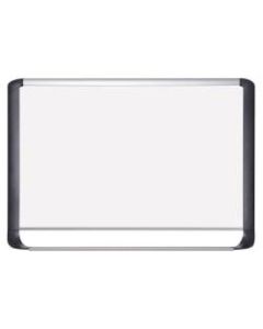 MasterVision Porcelain Dry-Erase Whiteboard, 24in x 36in, Aluminum Frame With Silver/Black Finish