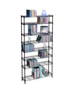 Atlantic 8 Tier Adjustable Multi-Media Storage Rack, Black Steel