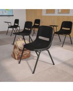 Flash Furniture Shell Chair With Right-Hand Flip-Up Tablet Arm, Black