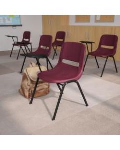 Flash Furniture Shell Chair With Right-Hand Flip-Up Tablet Arm, Burgundy