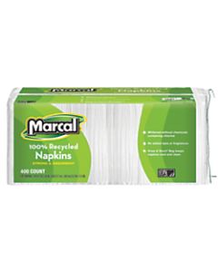 Marcal Luncheon Napkins, 11-3/8inH x 10-1/2inW, 100% Recycled, Pack Of 400