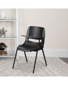Flash Furniture Shell Chair With Left-Hand Flip-Up Tablet Arm, Black