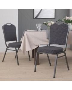 Flash Furniture HERCULES Fabric Crown-Back Stacking Banquet Chair, Black/Silver
