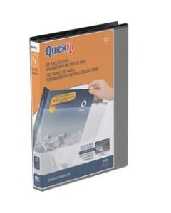 QuickFit View 3-Ring Binder, 5/8in D-Rings, 50% Recycled, Black