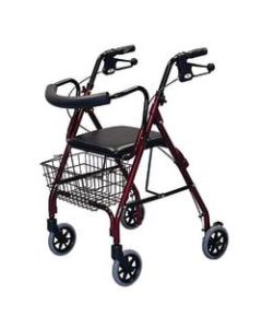 Guardian Deluxe Rollator, 6in Wheels, Burgundy