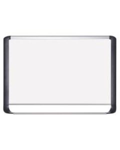 MasterVision Porcelain Dry-Erase Whiteboard, 36in x 48in, Aluminum Frame With Silver/Black Finish