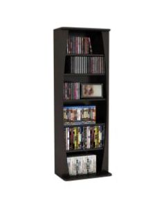 Atlantic Canoe Multimedia Cabinet - 231 x CD, 115 x DVD, 140 x Blu-ray - 43in Height x 9.5in Width x 15in Depth - Compact, Adjustable, Lightweight - Espresso - MDF, Steel, Wood