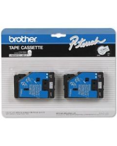 Brother TCM-OZ Black-On-Clear Matte Tapes, 0.38in x 25ft, Pack Of 2