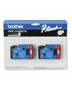 Brother TC-11 Red-On-Clear Tapes, 0.5in x 25ft, Pack Of 2