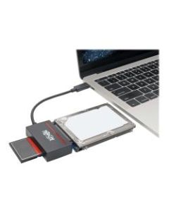Tripp Lite USB-C CFast 2.0 Card Reader USB 3.1 Gen 1 SATA III Adapter - Storage controller - 2.5in - SATA 6Gb/s - 600 MBps - USB 3.1 (Gen 1) - black